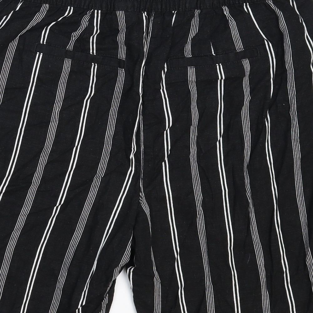 NEXT Womens Black Striped  Bermuda Shorts Size 14