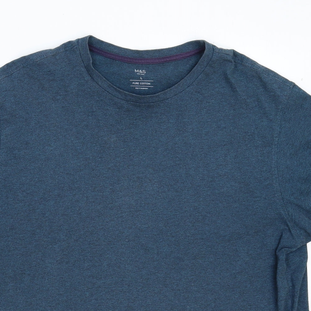 Marks and Spencer Mens Blue    T-Shirt Size L