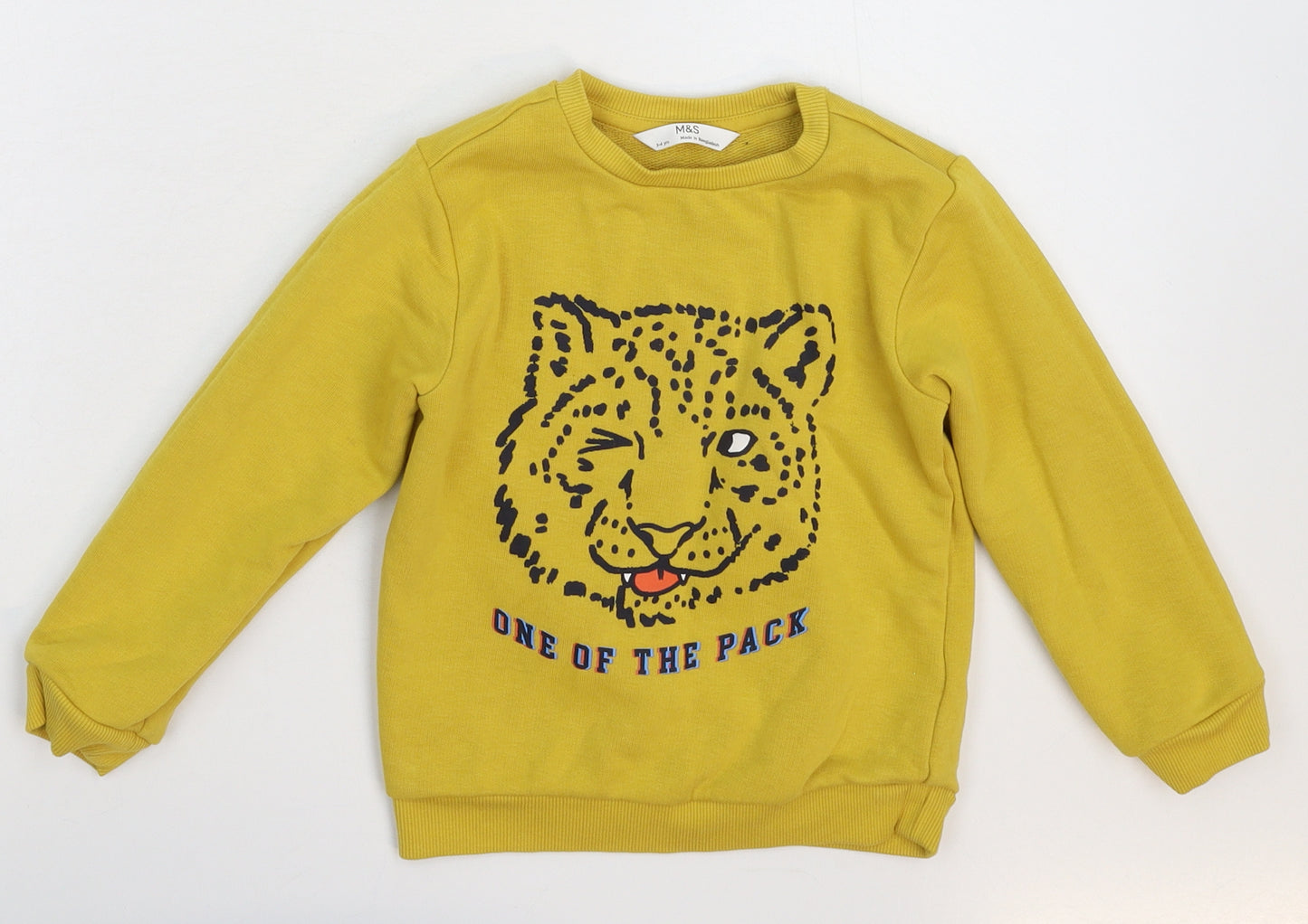 Marks and Spencer Boys Yellow   Pullover Sweatshirt Size 3-4 Years