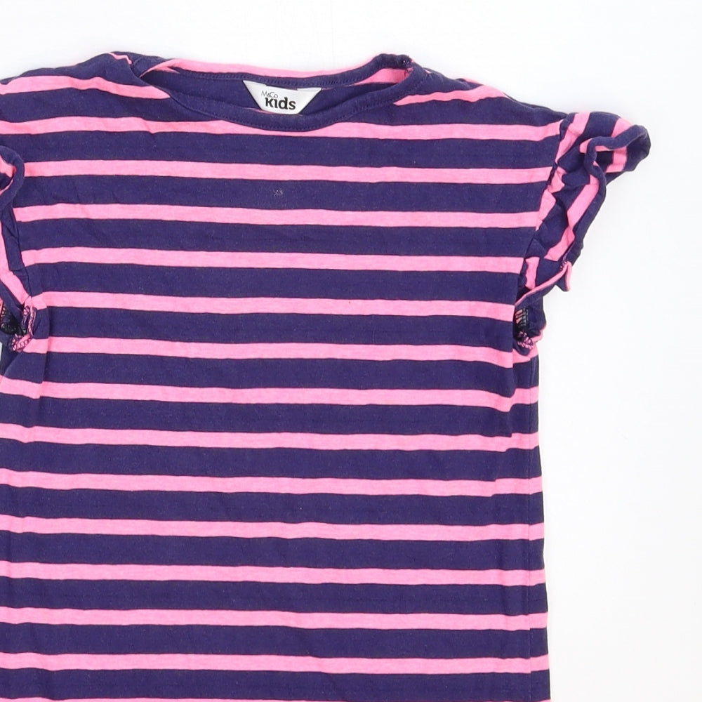 M&Co Girls Multicoloured Striped  T-Shirt Dress  Size 3-4 Years