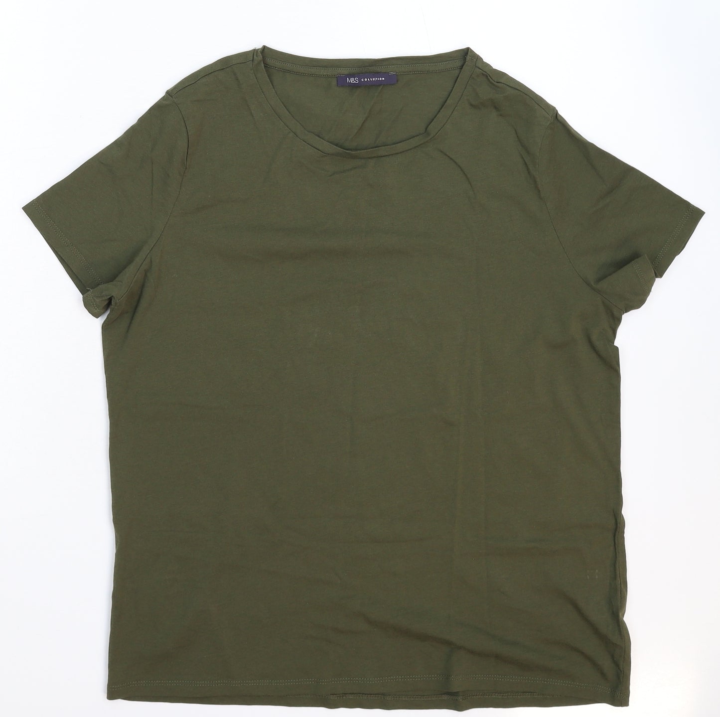 Marks and Spencer Womens Green   Basic T-Shirt Size 14