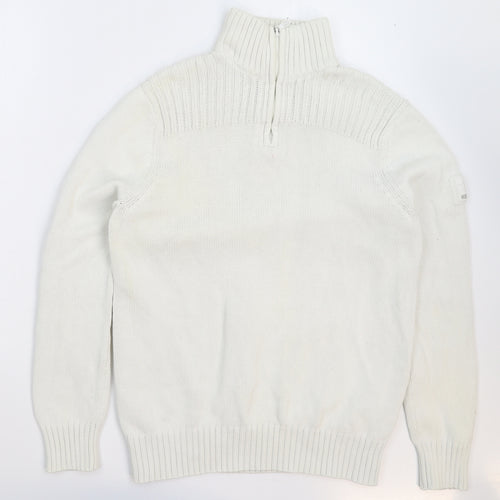 Henri Lloyd Mens White  Knit Pullover Jumper Size S