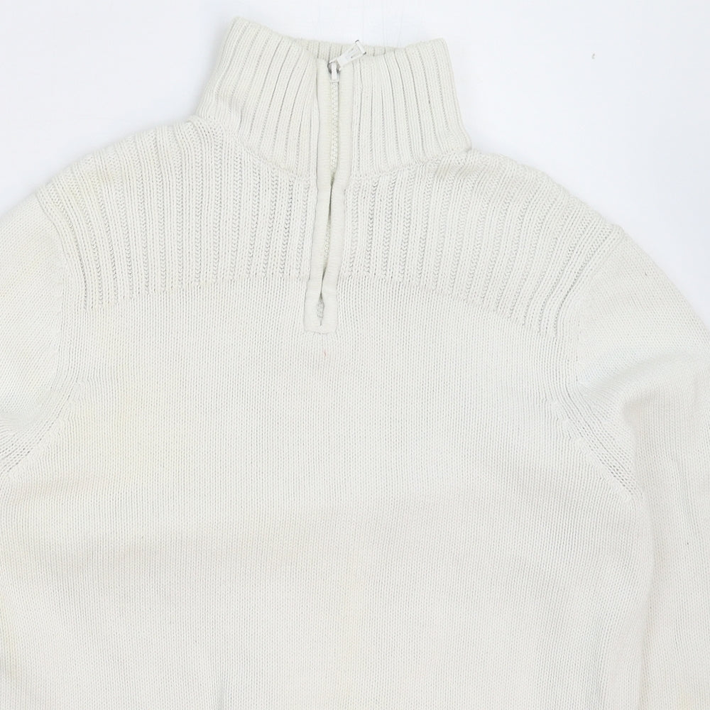 Henri Lloyd Mens White  Knit Pullover Jumper Size S