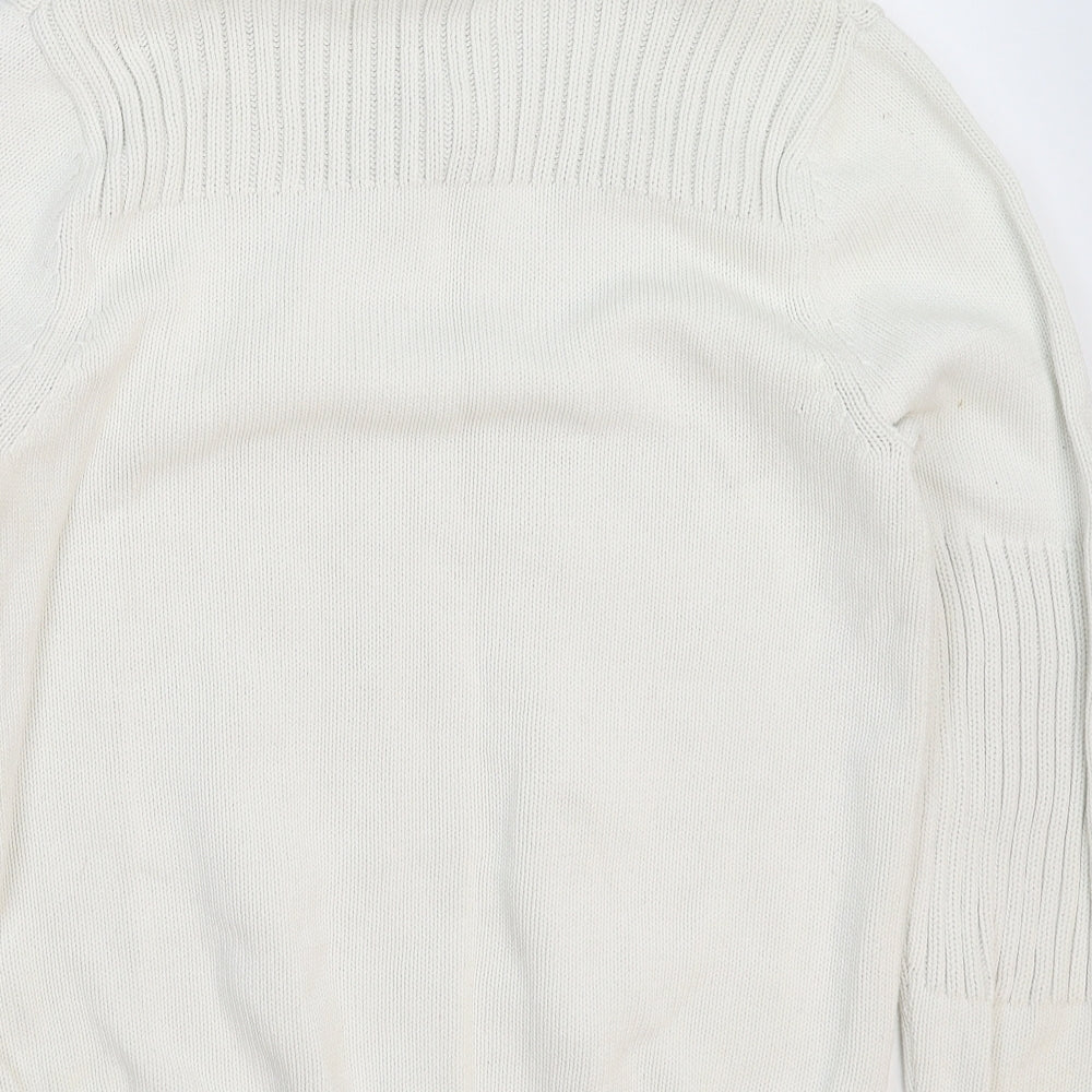 Henri Lloyd Mens White  Knit Pullover Jumper Size S