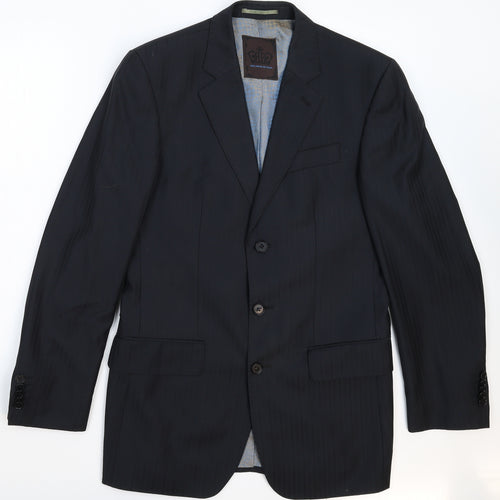 Benjamin Brown Mens Black Striped  Jacket Suit Jacket Size 36