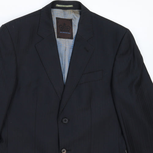 Benjamin Brown Mens Black Striped  Jacket Suit Jacket Size 36