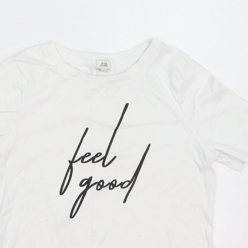 River Island Womens White   Basic T-Shirt Size 6