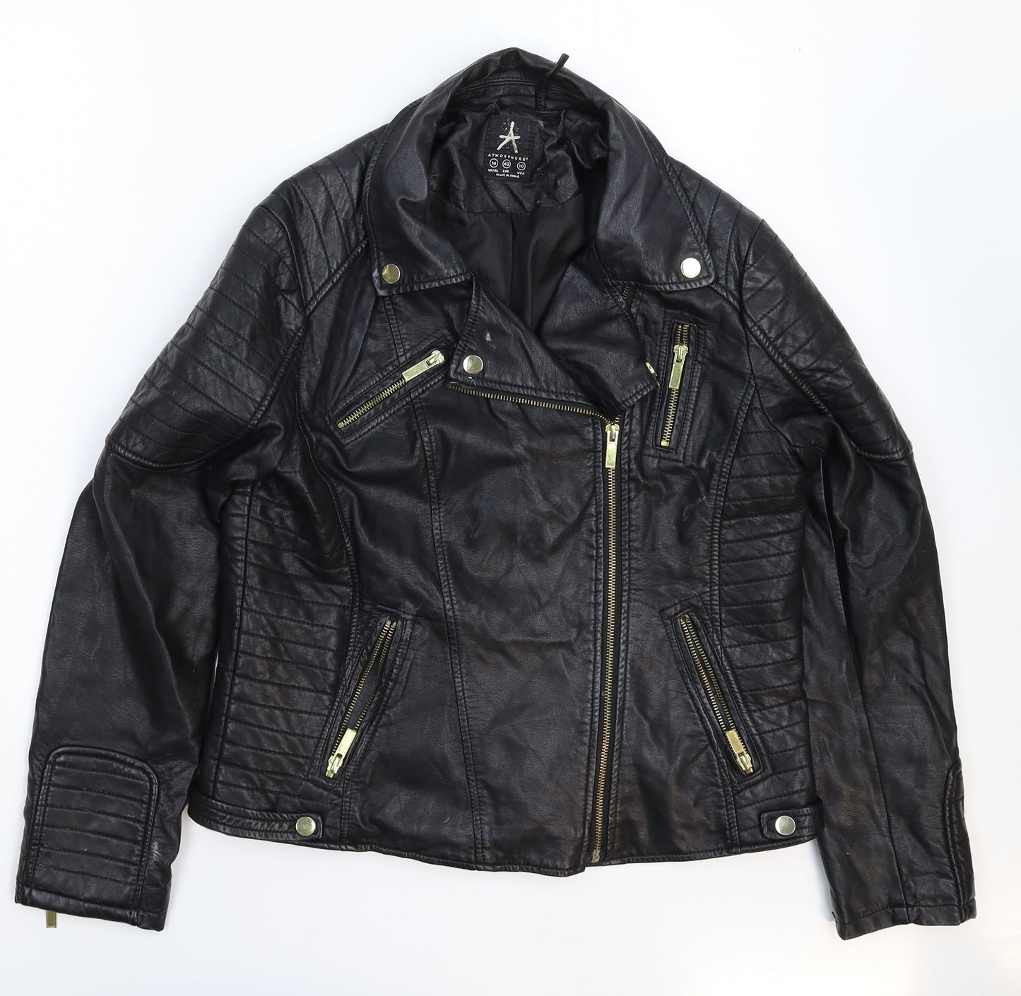 Atmosphere Womens Black   Jacket  Size 14  - Faux Leather