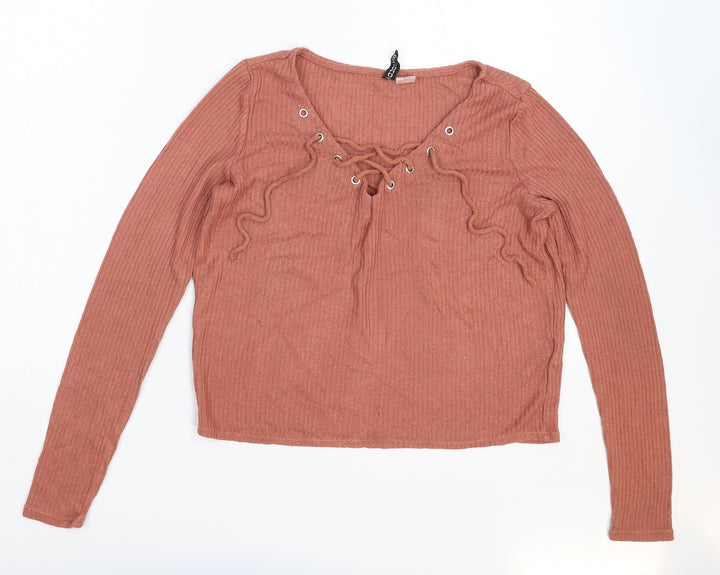 Divided Womens Beige Knit Pullover Jumper Size XS