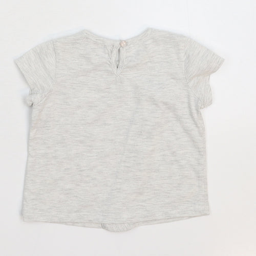 7 For All Mankind Girls Grey   Basic T-Shirt Size 18-24 Months
