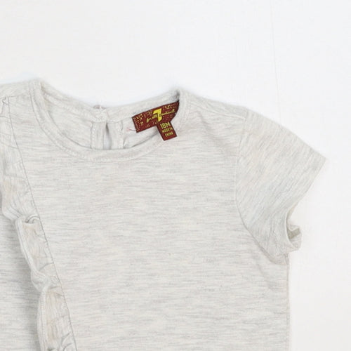 7 For All Mankind Girls Grey   Basic T-Shirt Size 18-24 Months
