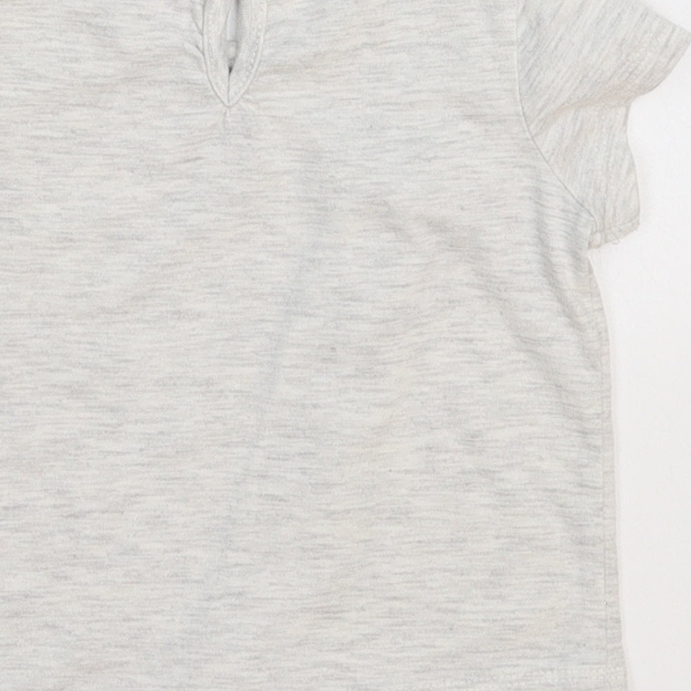 7 For All Mankind Girls Grey   Basic T-Shirt Size 18-24 Months