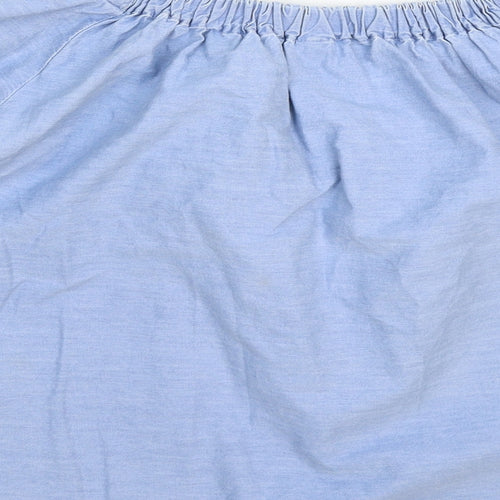 Denim & Co. Womens Blue  Denim Basic T-Shirt Size 14