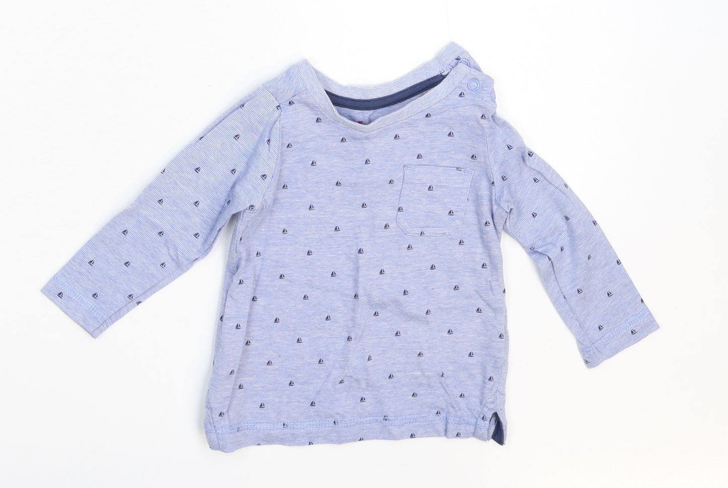 Merc Baby Blue Striped  Basic T-Shirt Size 3-6 Months