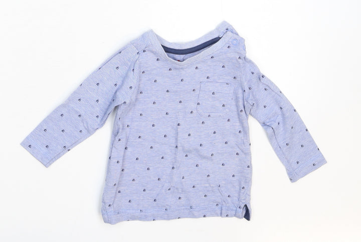 Merc Baby Blue Striped  Basic T-Shirt Size 3-6 Months