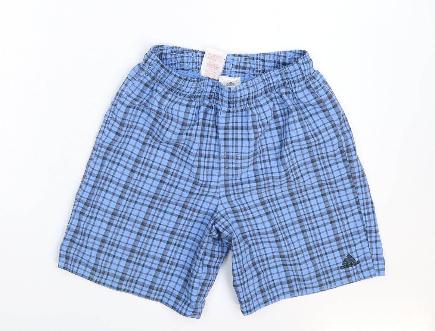 adidas Boys Blue Check  Bermuda Shorts Size 11-12 Years