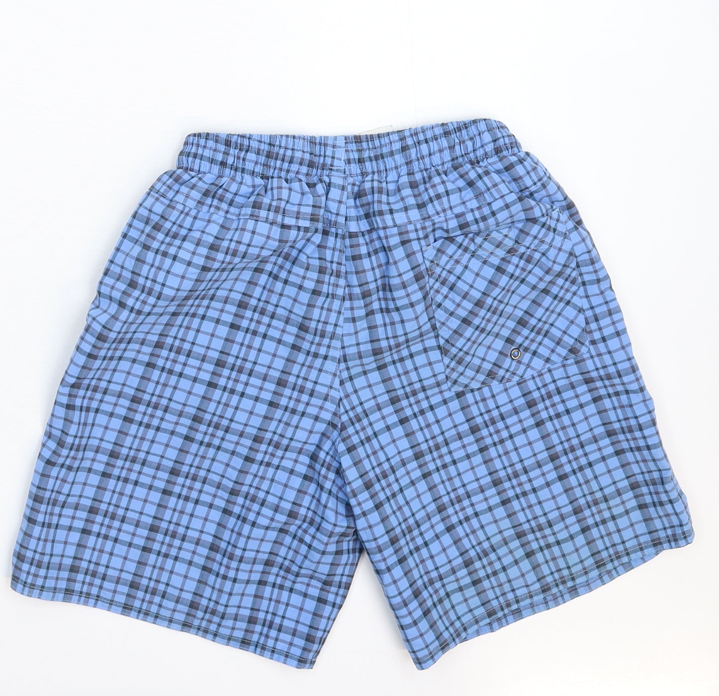 adidas Boys Blue Check  Bermuda Shorts Size 11-12 Years