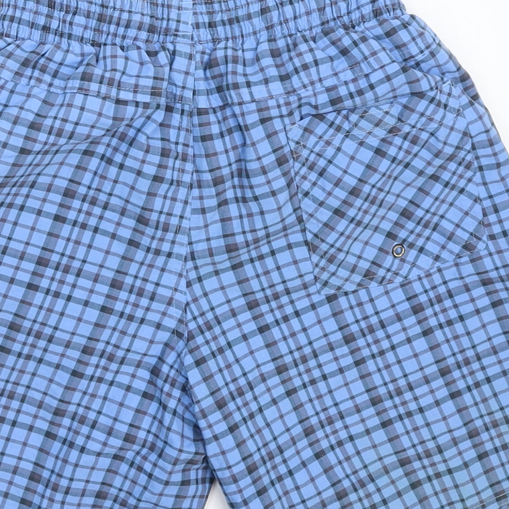 adidas Boys Blue Check  Bermuda Shorts Size 11-12 Years