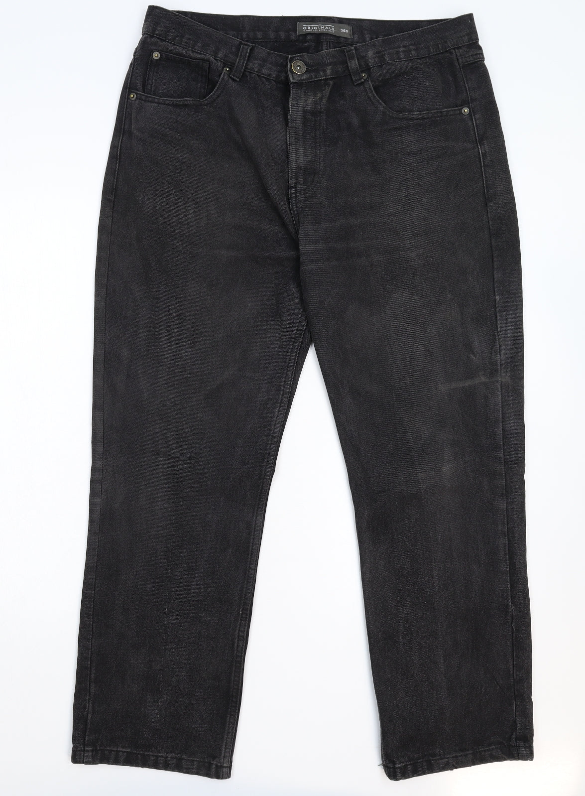 Originals Mens Black  Denim Straight Jeans Size 36 L29 in