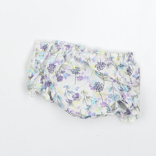 Pumpkin Patch Girls Purple Floral  Cropped Trousers Size 3-6 Months