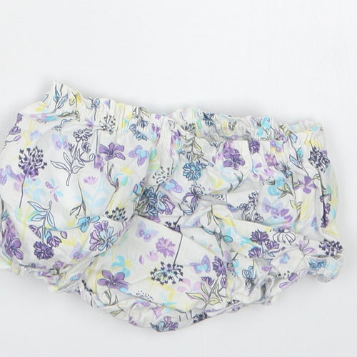 Pumpkin Patch Girls Purple Floral  Cropped Trousers Size 3-6 Months