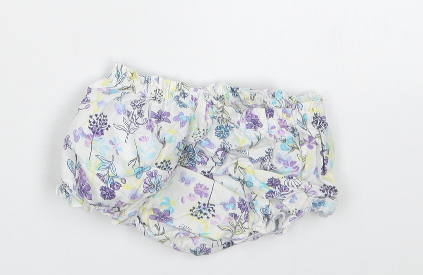 Pumpkin Patch Girls Purple Floral  Cropped Trousers Size 3-6 Months