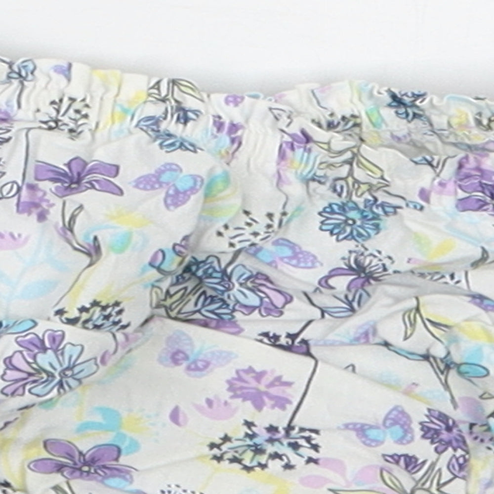 Pumpkin Patch Girls Purple Floral  Cropped Trousers Size 3-6 Months