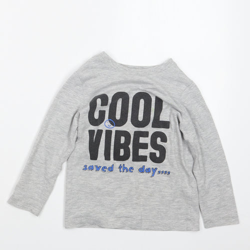 George Boys Grey Geometric   Pyjama Top Size 3-4 Years