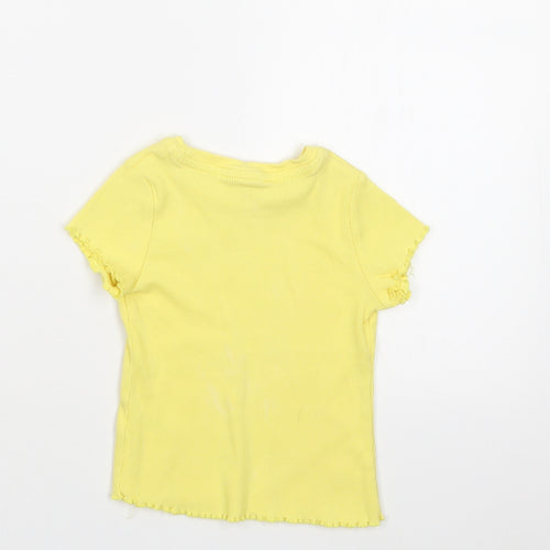 George Girls Yellow   Basic T-Shirt Size 18-24 Months