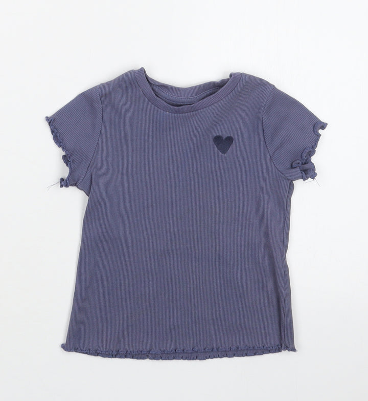 George Girls Purple   Basic T-Shirt Size 18-24 Months