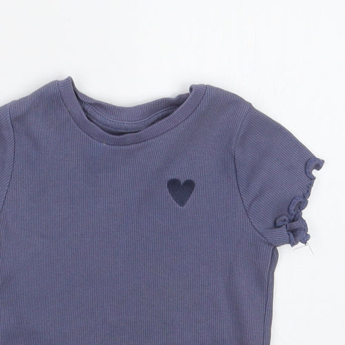 George Girls Purple   Basic T-Shirt Size 18-24 Months