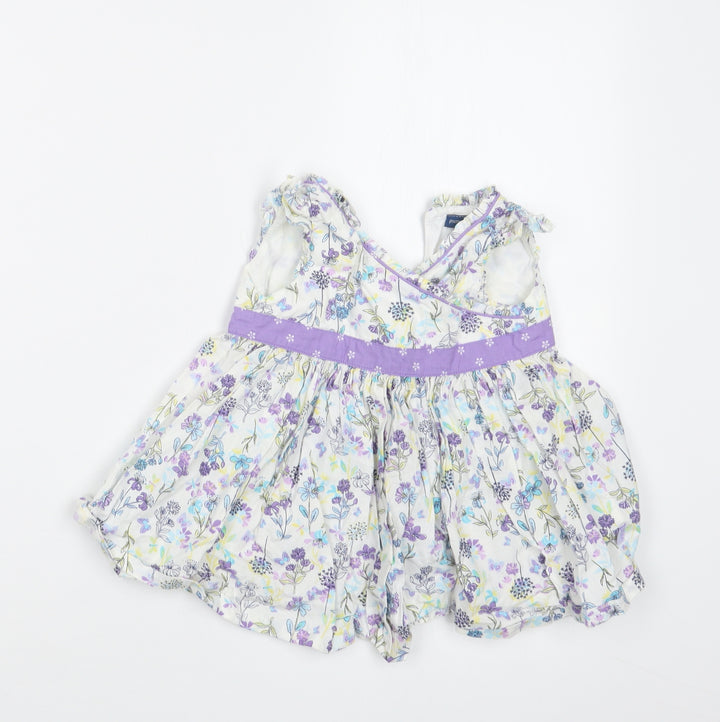 Pumpkin Patch Girls Purple Floral T-Shirt Dress Size 3-6 Months