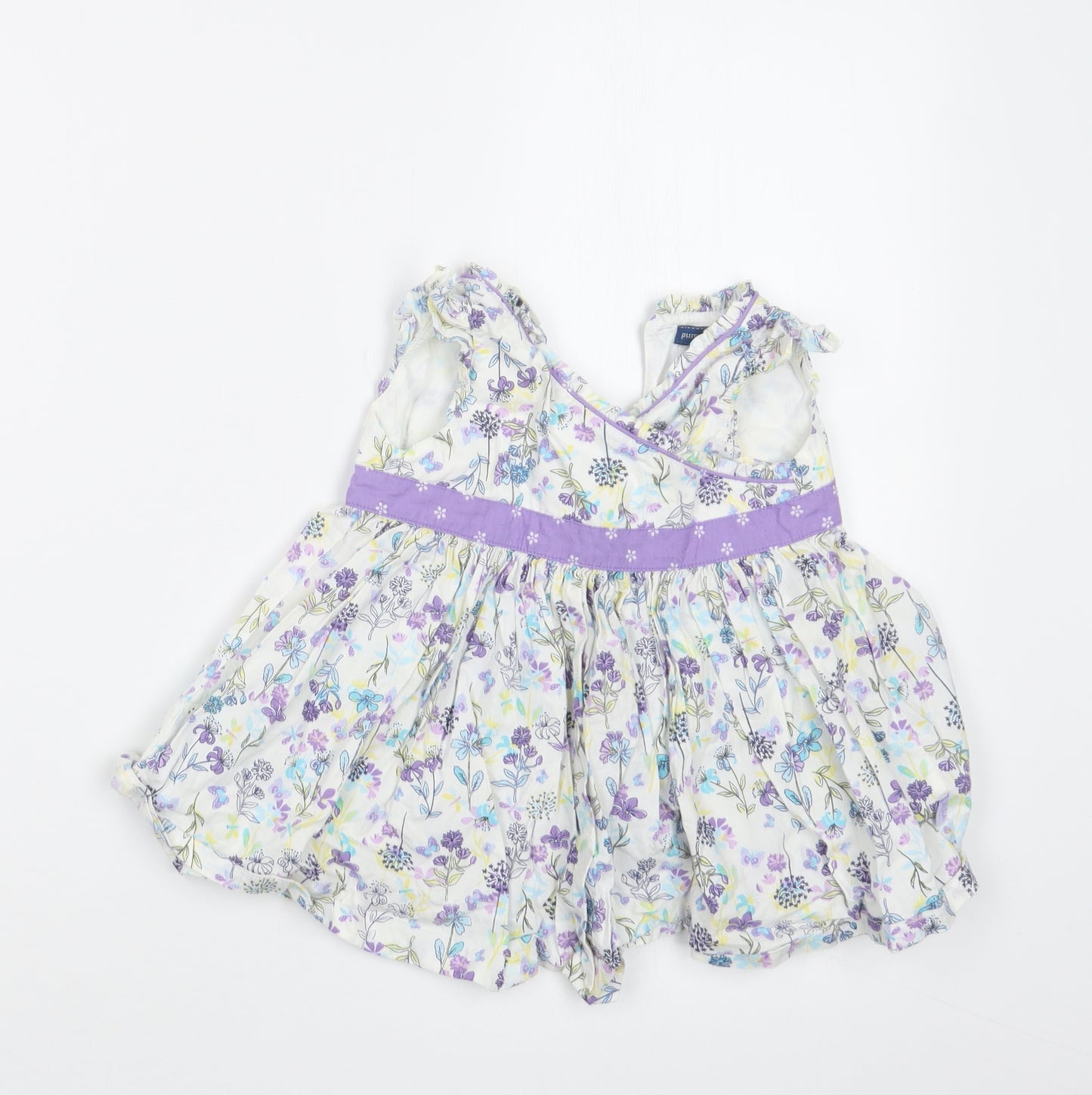 Pumpkin Patch Girls Purple Floral  T-Shirt Dress  Size 3-6 Months