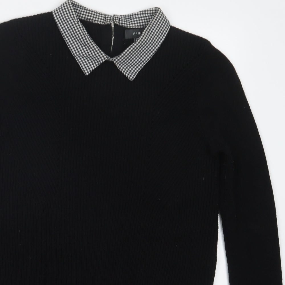 Primark Womens Black  Knit Pullover Jumper Size 8