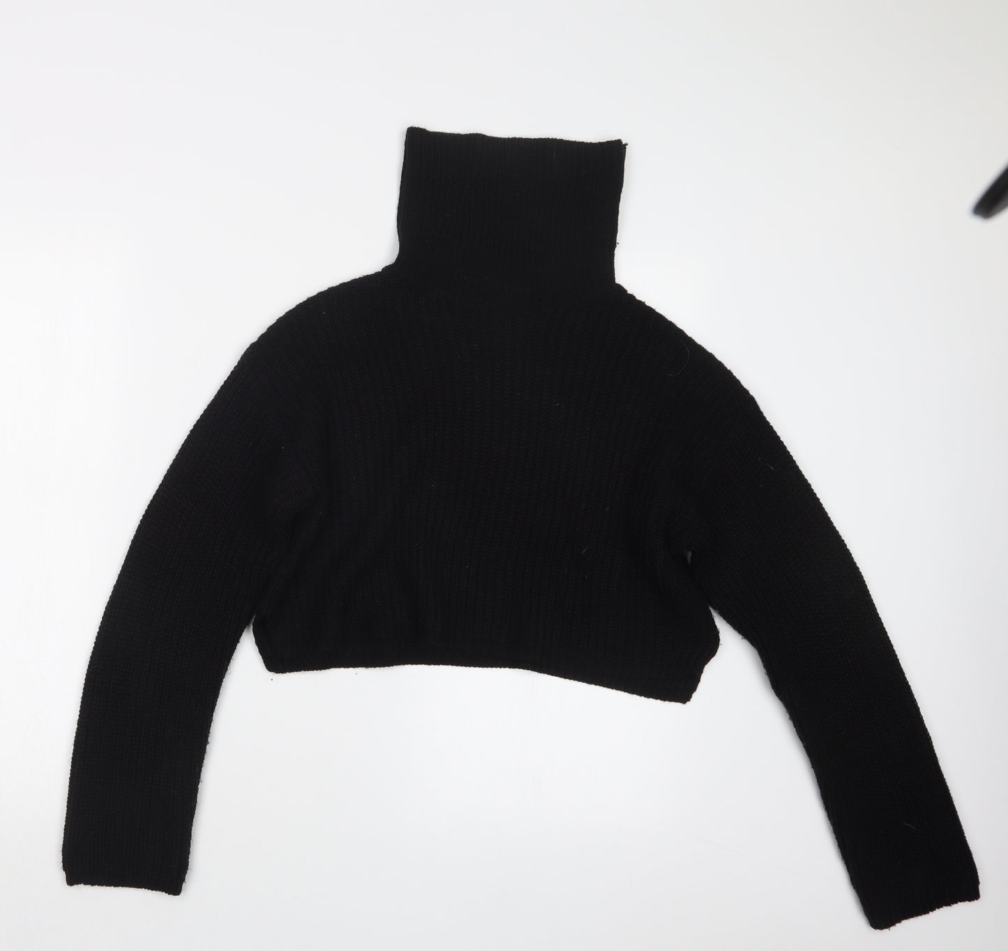 Missguided Womens Black  Knit Pullover Jumper Size S  - Cropped