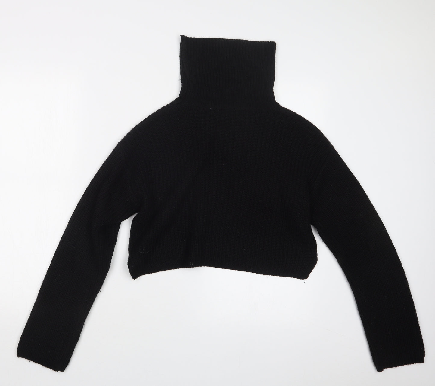 Missguided Womens Black  Knit Pullover Jumper Size S  - Cropped