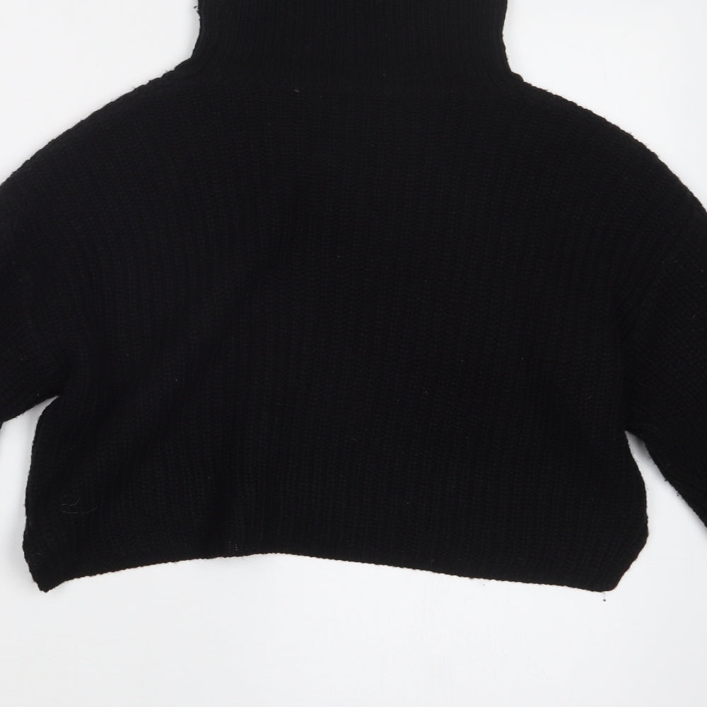Missguided Womens Black  Knit Pullover Jumper Size S  - Cropped