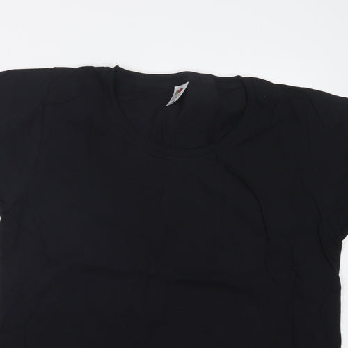 Fruit of the Loom Mens Black    T-Shirt Size 2XL