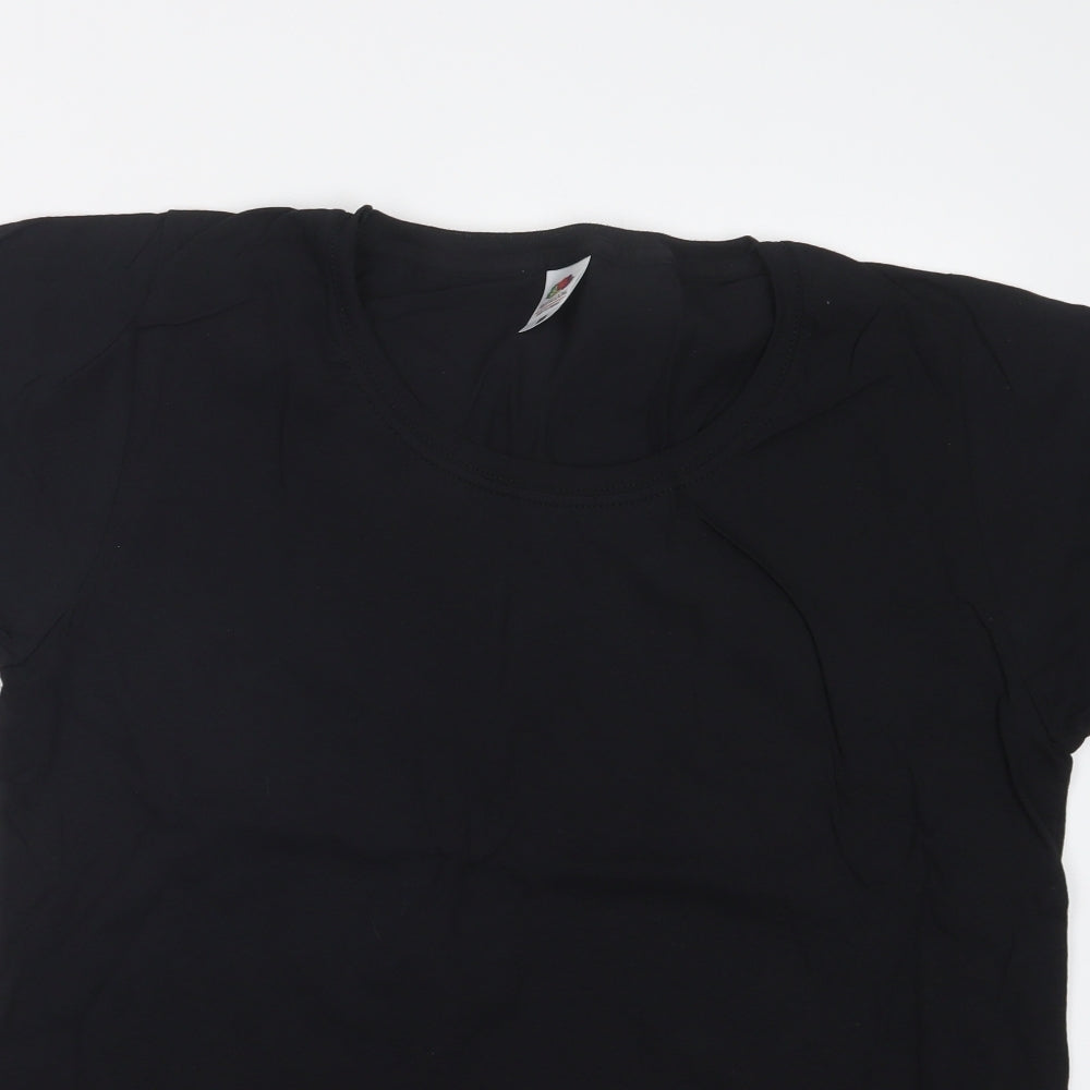 Fruit of the Loom Mens Black    T-Shirt Size 2XL