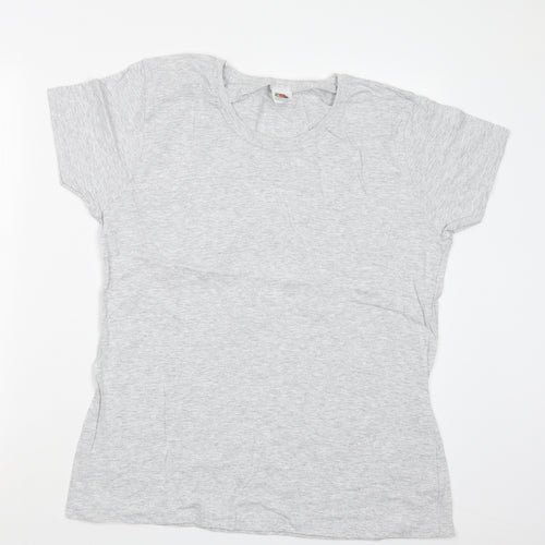 Fruit of the Loom Womens Grey   Basic T-Shirt Size 2XL