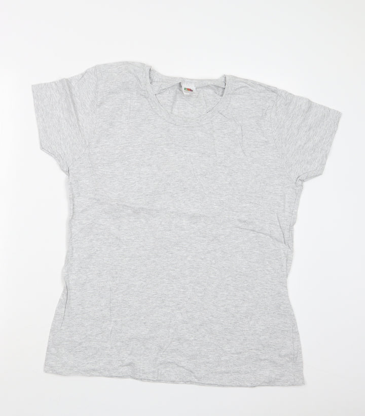 Fruit of the Loom Womens Grey   Basic T-Shirt Size 2XL