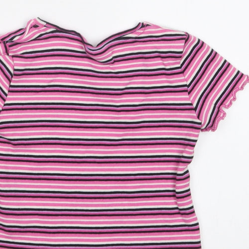 Matalan Girls Pink Striped  Basic T-Shirt Size 5 Years