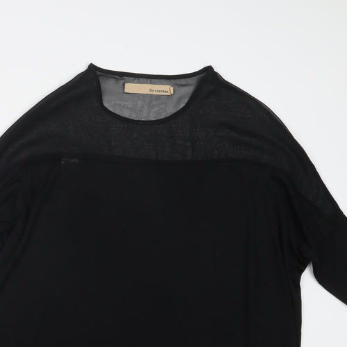 so central Womens Black   Basic T-Shirt Size XS
