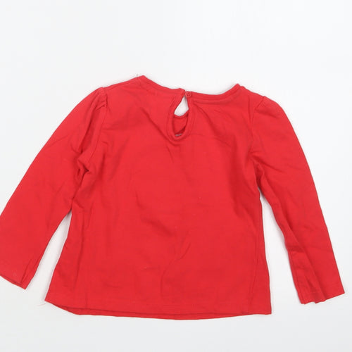 So Cute Girls Red   Basic T-Shirt Size 12-18 Months  - Christmas