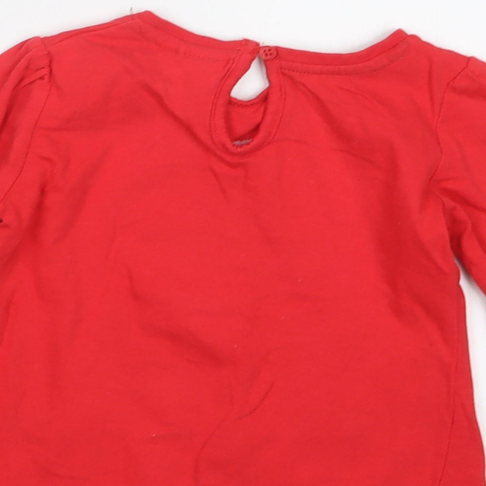 So Cute Girls Red   Basic T-Shirt Size 12-18 Months  - Christmas