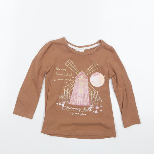 So Cute Girls Beige   Basic T-Shirt Size 12-18 Months