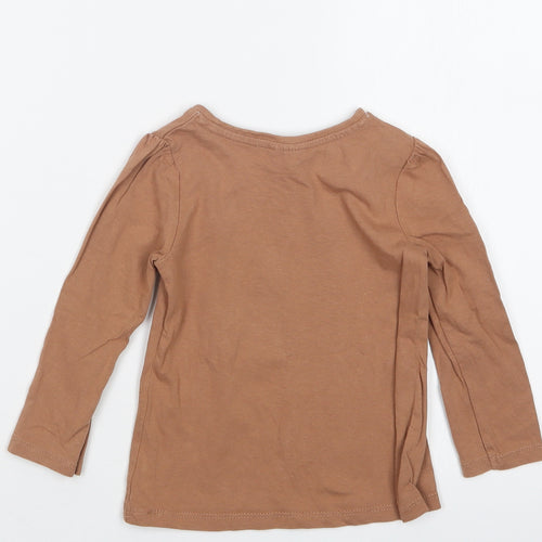 So Cute Girls Beige   Basic T-Shirt Size 12-18 Months