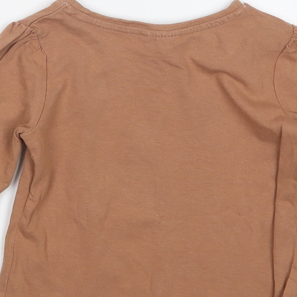 So Cute Girls Beige   Basic T-Shirt Size 12-18 Months
