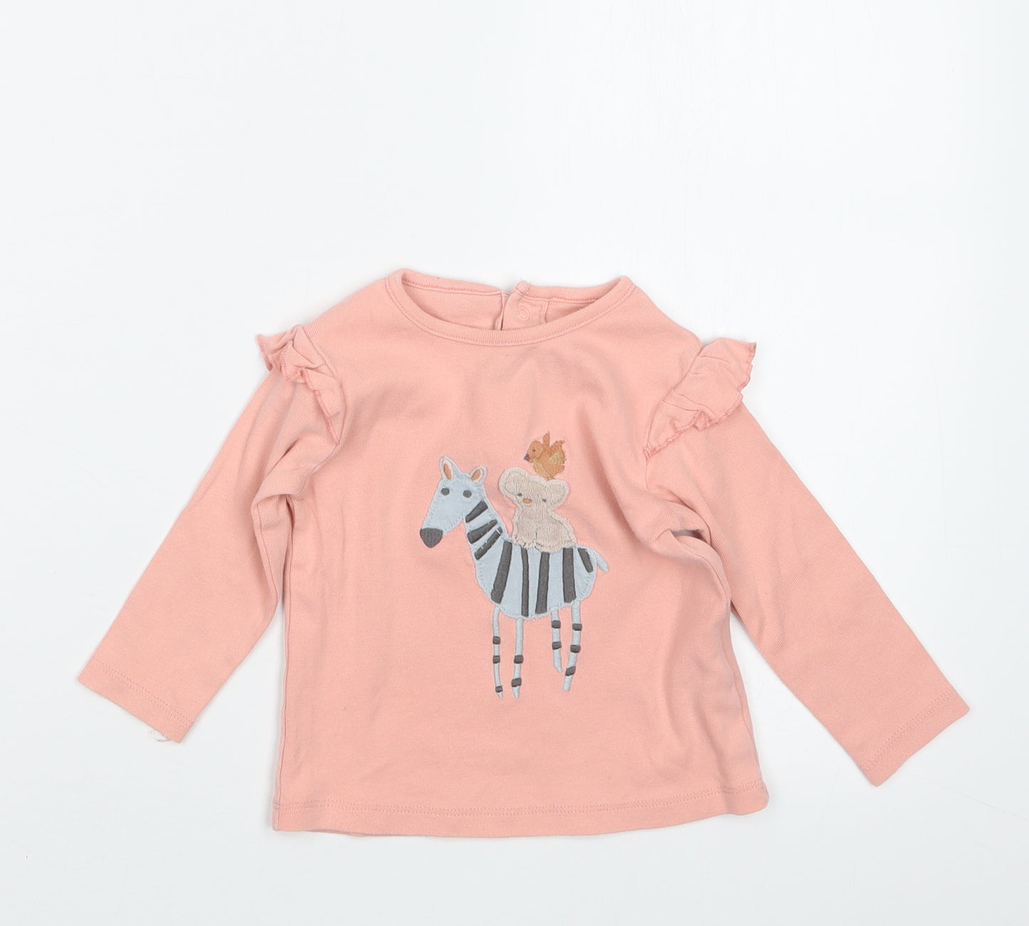 Marks and Spencer Girls Pink   Basic T-Shirt Size 9-12 Months
