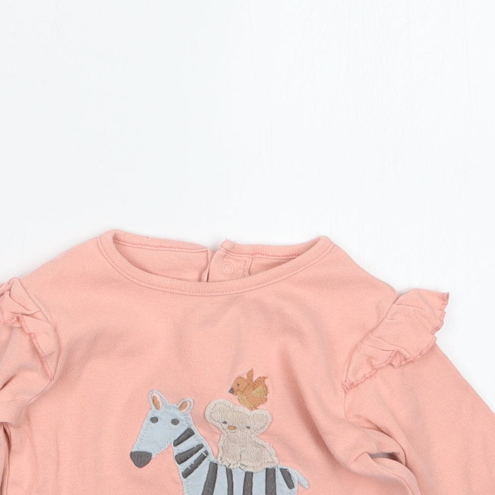Marks and Spencer Girls Pink   Basic T-Shirt Size 9-12 Months